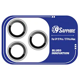 Захисне скло BlueO Sapphire на камеру для Apple iPhone 17 Pro / 17 Pro Max Срібний / Silver