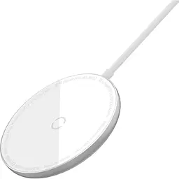 Бездротовий зарядний пристрій Baseus Simple Mini Magnetic Wireless Charger White [WXJK-F02] [89562] - мініатюра 4