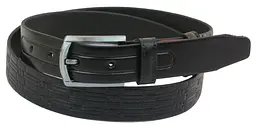 Ремінь Skipper 1057-33 під брюки натуральна шкіра 3,3 см Чорний - мініатюра 3