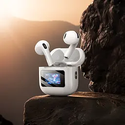 Бездротові навушники Hoco EQ14 Cool color true бездротовий BT headset with touch screen, BT5.4, 40mAh, 500mAh, 7h, white - мініатюра 8