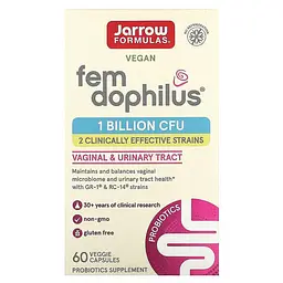 Пробіотики та пребіотики Vegan Fem Dophilus 1 Billion CFU 60 рослинних капсул Jarrow Formulas vit0005072