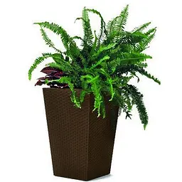 Горщик для рослин Keter Rattan Planter S 23.6 см коричневий (7290103659257)