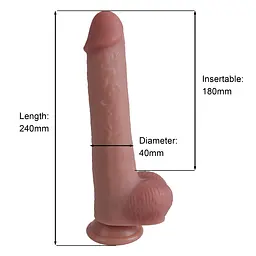 Фалоімітатор - Erospace Natural Play Silicone Dildo D3, 24 см - мініатюра 10