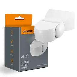 Датчик руху та освітленості Videx VL-SPW15W інфрачервоний білий 220V 1200W IP65 (28935-000)