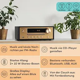 Стереосистема Auna Berklee HiFi Stereo радио FM USB BT (10040457) - мініатюра 4