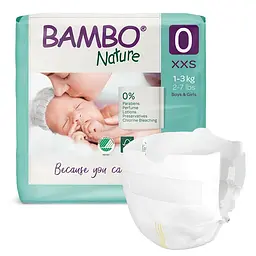 ЕКО Підгузки Bambo Nature. Розмір 0 XXS (1-3 кг), 24 шт. Bambo Nature (10000108)