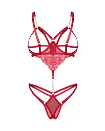 Боді Obsessive Matildea otwarte L/XL (червоний) - мініатюра 4