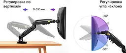 Настільне кріплення для двох моніторів (кронштейн) 17"-30" NB F160 - мініатюра 8