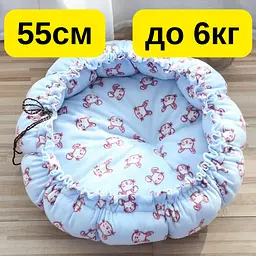 Лежак-трансформер для котів і собак 2-в-1 — 55 см до 6 кг, м’який будиночок-килимок, регульований, теплий KT8004652