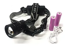 Налобний ліхтар Police T81-P50 LED + zoom + microUSB + 2х18650 + 4 режими - мініатюра 2