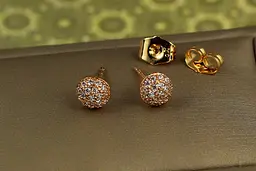 Сережки гвоздики Xuping Jewelry напівсфера з камінців 7 мм золотисті