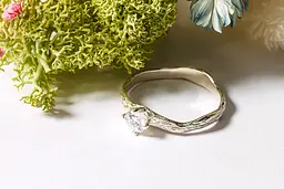 Каблучка з білого золота з діамантом 17 K-0313 - мініатюра 5