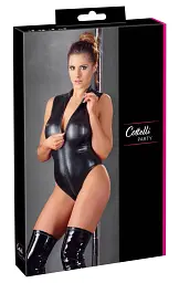 Боді Cottelli Collection Party with zip L чорний - мініатюра 7