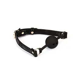 Повітропроникний кляп Liebe Seele Boudoir Amor Ball Gag Black, силіконова кулька, діаметр 4,3 см - мініатюра 3
