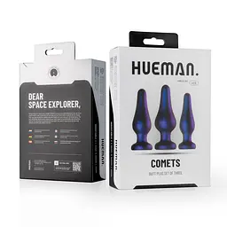Набір анальних пробок Hueman Comets Butt Plug Set 3 шт. (фіолетовий) - мініатюра 7