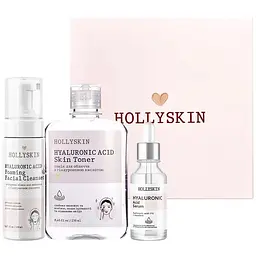 Набір косметики для обличчя Hollyskin Hyaluronic Acid Basic Care: Сироватка 30 мл + Тонік 250 мл + Очищаюча пінка 150 мл - мініатюра 2
