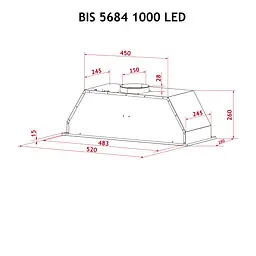Витяжка повновбудована PERFELLI BIS 5684 BL 1000 LED - мініатюра 10