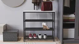 Полиця для взуття Слайм 3 Ferrum-decor 635x630x260 Чорний метал ДСП Білий 16 мм (FRD-105156) - мініатюра 4