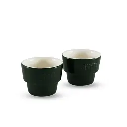 GIPFEL Набор MAJOLICA з 2 підставок для яєць 5х4, 5см. Колір: темно-зелений. Матеріал: жароміцна кераміка 3924 GIPFEL