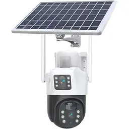 Вулична камера відеоспостереження Digital з двома лінзами 4G, V36-4G SOLAR / Вайфай камера від сонячної панелі