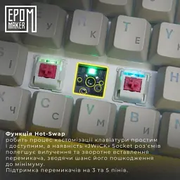 Клавіатура Epomaker EP64 60 Mulan Switch Hot-Swap RGB Wireless/Bluetooth/USB UA Black (EP64-B-M) - мініатюра 9
