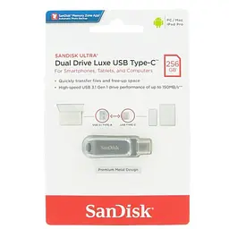 Флеш-накопичувач SanDisk USB 3. 1 Ultra Dual Luxe Type-C 256Gb (150 Mb/s) - мініатюра 2