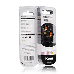 Провідні навушники Koni strong with mic KS-132, 3.5mm, 1.2m, black - мініатюра 2