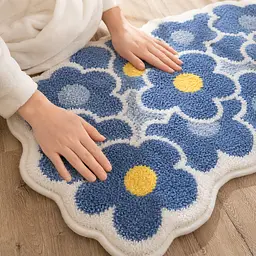 Стильний та практичний килимок для ванної кімнати 40×60 см зі кашеміру — м’який, антиковзкий, вологопоглинаючий KT9000071 - мініатюра 8