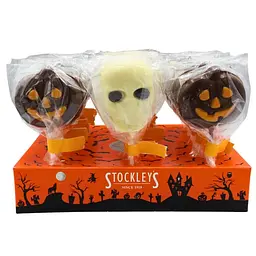 Шоколадний льодяник Stockley’s Halloween Milk Chocolate Pumpkin or Skull Lollipops 35г - мініатюра 5