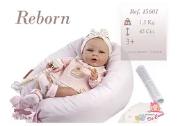Лялька Munecas De Cuna Reborn рожевий одяг 45 см (45601) - мініатюра 2
