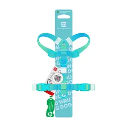Шлея для собак WAUDOG H-подібна анатомічна Nylon Recycled з QR-паспортом, градієнт, пластиковий фастекс XS блакитна (47552) - мініатюра 2