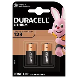 Батарейка Duracell 123 3V High Power літієва, CR123/CR123A/CR17345, 2 шт. в упаковці (5002979) - мініатюра 2