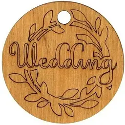 Міні-заготовка Rosa Talent тег Wedding фанера d4.5 см 10 шт