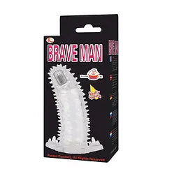 Насадка на член - Brave Man Vibrating Penis Sleeve Clear - мініатюра 4
