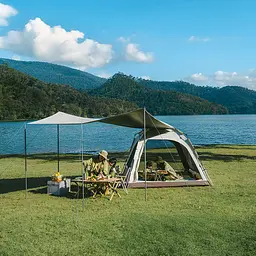 Намет чотиримісний із тентом для кемпінгу Naturehike Ango (CNK2550WS010) коричневий - мініатюра 4