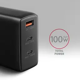 Зарядний пристрій AXAGON 1xUSB + 2xUSB-C 100W QC4+ PD3.0 PPS black (ACU-DPQ100) - мініатюра 3