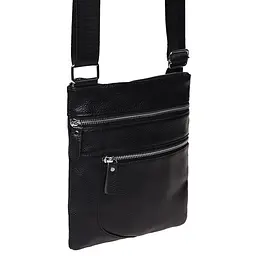 Чоловіча сумка Borsa Leather K1307 24x21x1 см Чорний (14715) - мініатюра 4