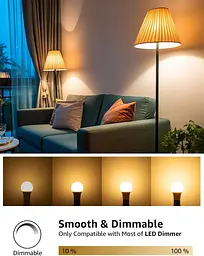 Лампочка Lepro Dimmable Bayonet, 60 Вт еквівалент, теплий білий 2700 K, 7W 800 люмінні лампочки Bayonet, BC A60 GLS - мініатюра 5