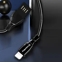Кабель ColorWay USB - Apple Lightning (metal spring) 2.4А 1 м Black - мініатюра 8