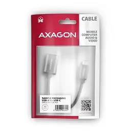 Перехідник OTG USB 3.0 AF to USB-C 0.2m gray AXAGON (RUCM-AFAC) - мініатюра 2