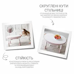 Дитячий столик та стілець 6 в 1 зростаючий. Стіл багатофункціональний ігровий з лего поверхнею "Трансформер Мультіплей" (Pink) - мініатюра 5