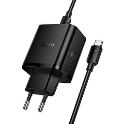 МЗП Hoco N75 Grande 65W QC+PD (1USB-A/2C) + кабель Type-C to Type-C Black - мініатюра 3