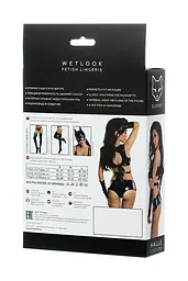 Сексуальний комплект Glossy Wetlook Halle Set XL чорний - мініатюра 5