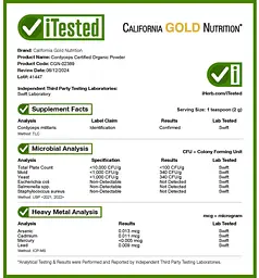 Кордицепс органічний порошок 120грам, (60 порцій), "California Gold Nutrition" - мініатюра 4