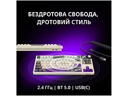 Клавіатура Lorgar KBP70TKLW Wireless Pro TKL EN Beige (LRG-KBP70TKLW-RT-US) - мініатюра 3