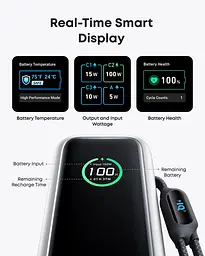 Портативний зарядний пристрій 25000 mAh 165W PD Built-In Double USB-C Cables Silver Anker teh0027061 - мініатюра 4