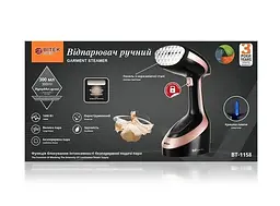 Відпарювач для одягу вертикальний ручний пароочисник для одягу та штор 300ml 1600Вт BITEK BT-1158 - мініатюра 3