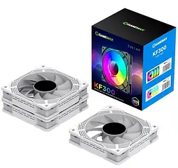 Вентилятор GameMax 120mm*3 KIT ARGB fan KF300 WH (KF300 WH) - мініатюра 6