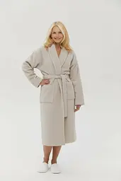 Халат unisex Lotus Home - Bold New Microcotton beige махровий XL - мініатюра 3