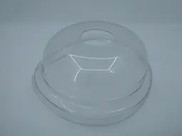 Купольна кришка до склянки, PET, 100 штук, купольна форма, з отвором, для холодних напоїв і коктейлів - мініатюра 3